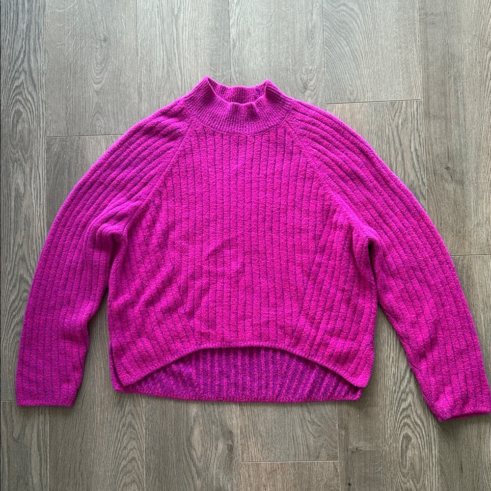 Express Magenta Ribbed Turtleneck Sweater